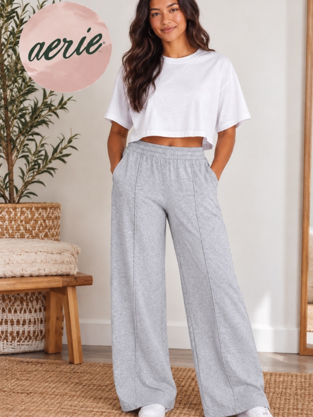 Aerie Go-To Trouser Gray